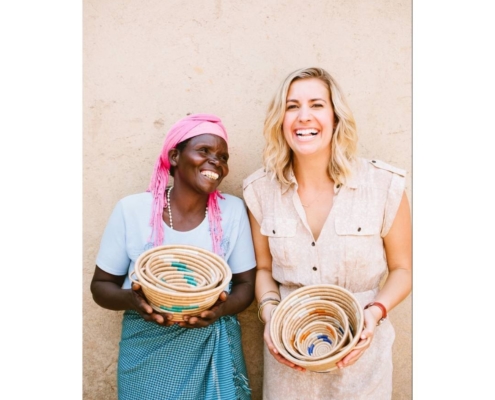 Designer Sheeva and an Rwandan Artisan